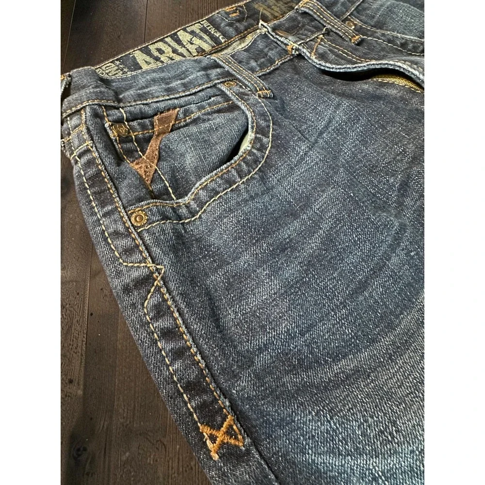 Ariat M5 Low Rise Straight Leg Jeans Mens 30x34 Blue 100% Cotton Western Cowboyr